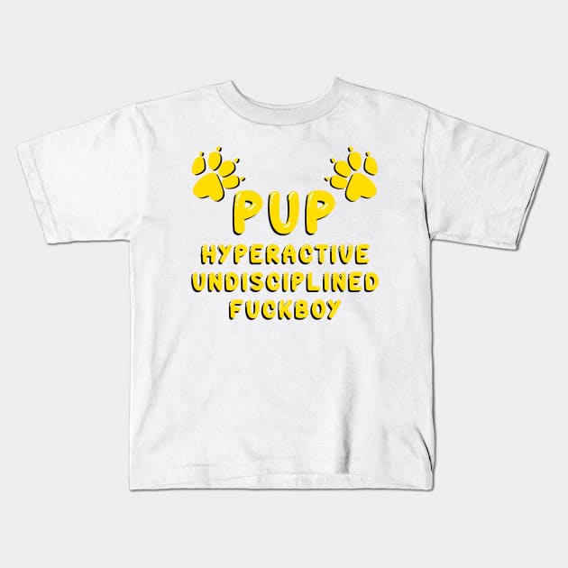 PUP - DEFINED YELLOW Kids T-Shirt by DiaperedFancy